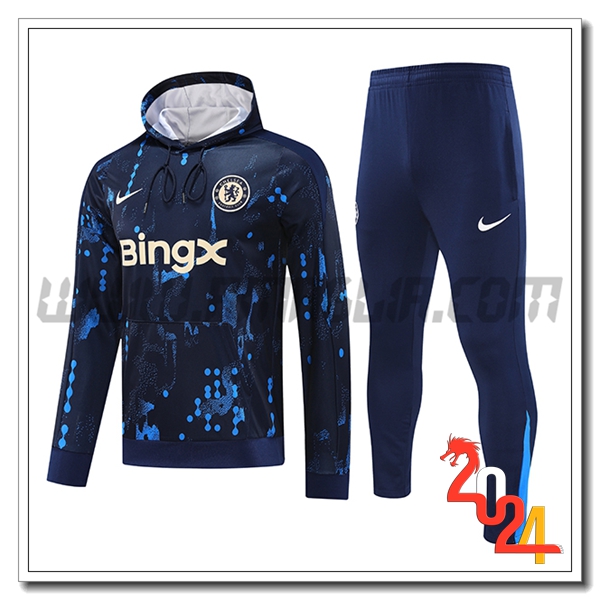 Giacca Con Cappuccio Tuta FC Chelsea Blu Scuro 2024 2025