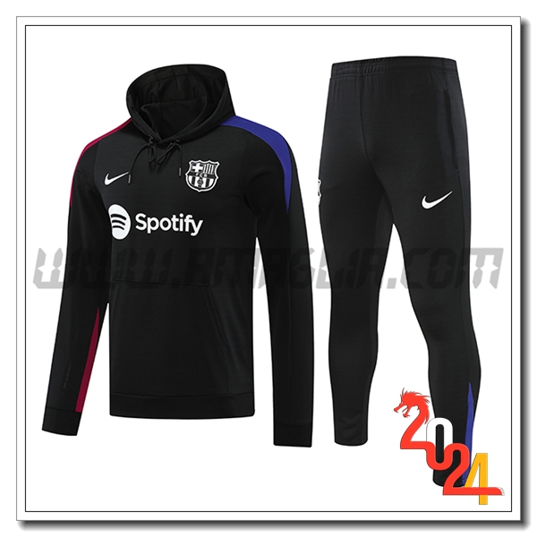 Giacca Con Cappuccio Tuta FC Barcellona Nero 2024 2025