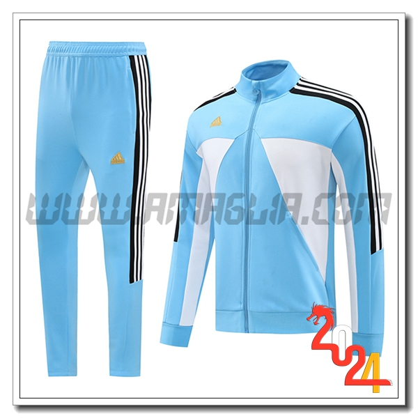 Tuta Giacca Allenamento Adidas Blu/Bianco/Nero 2024 2025 -02