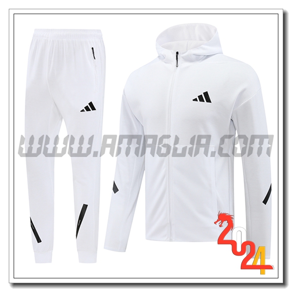 Giacca Con Cappuccio Tuta Giacca A Vento Adidas Bianco/Nero 2024 2025