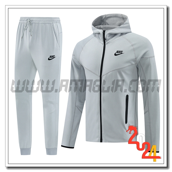 Giacca Con Cappuccio Tuta Giacca A Vento Nike Grigio/Nero 2024 2025 -02
