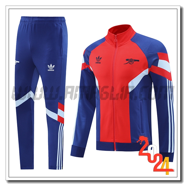 Tuta Giacca Allenamento Arsenal Blu/Rosso 2024 2025
