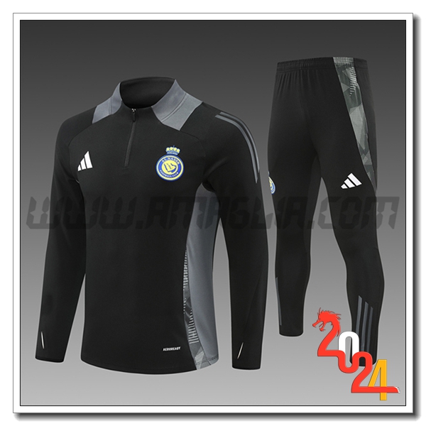 Tuta Allenamento Al-Nassr Bambino Nero/Grigio 2024 2025
