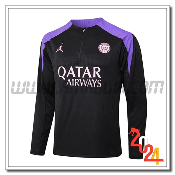 Felpa Allenamento PSG Nero/viola 2024 2025 -02