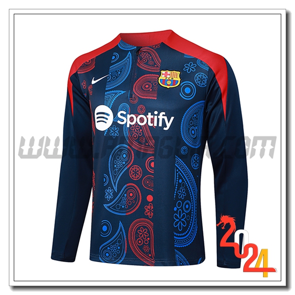 Felpa Allenamento FC Barcellona Blu/Rosso 2024 2025 -02