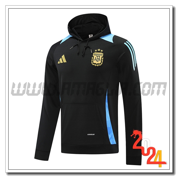 Felpa Allenamento Cappuccio Argentina Blu/Nero 2024 2025