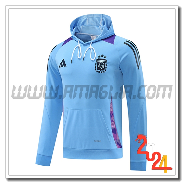 Felpa Allenamento Cappuccio Argentina Blu/viola 2024 2025