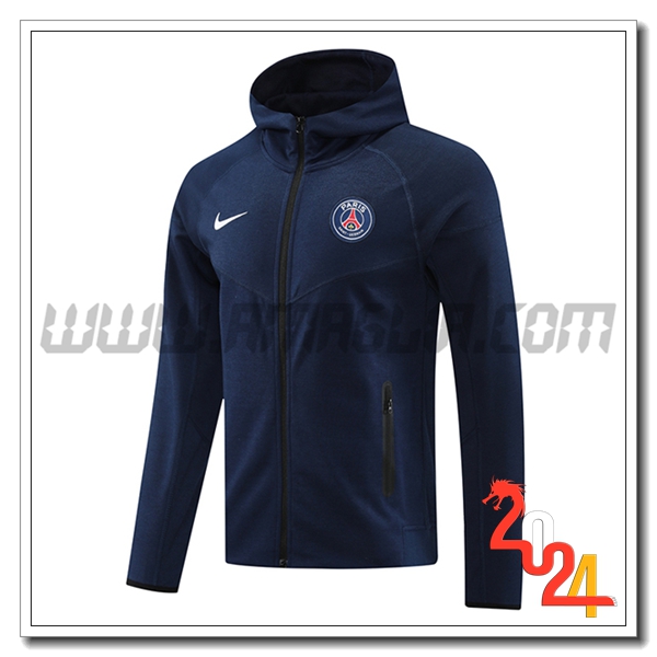 Giacca Con Cappuccio PSG Blu Reale 2024 2025