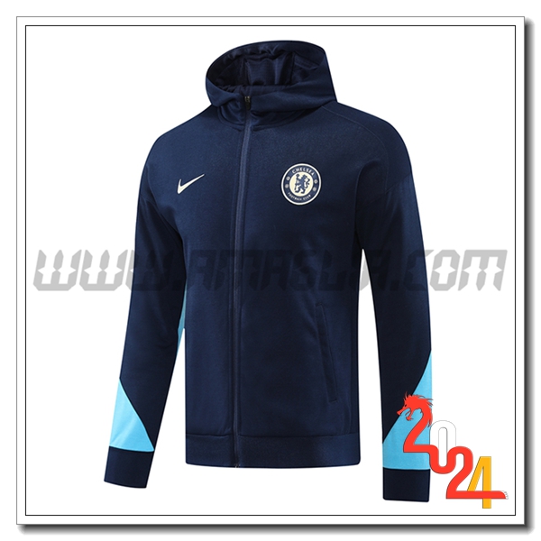 Giacca Con Cappuccio FC Chelsea Blu Reale 2024 2025