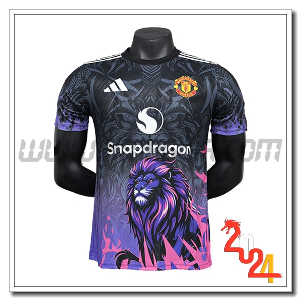 Maglia Calcio Manchester United Edizione speciale 2024 2025 Nero Viola