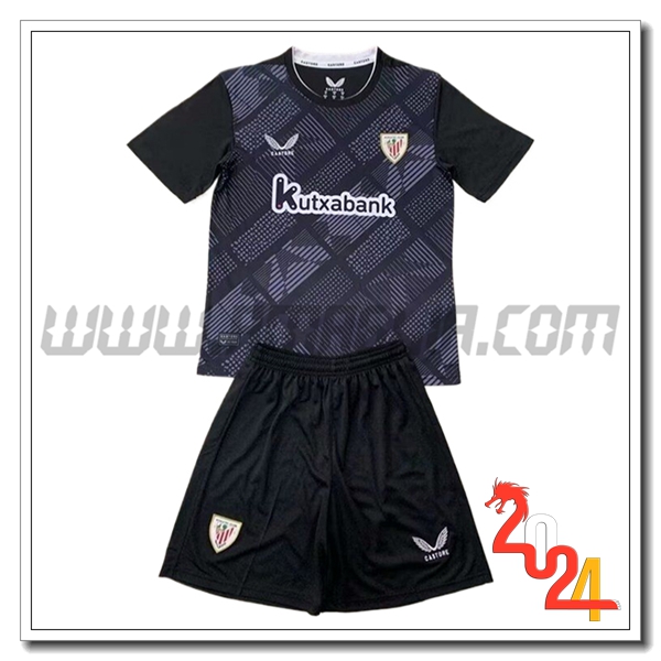 Kit Maglia Portiere Athletic Bilbao Bambino 2024 2025 Nero