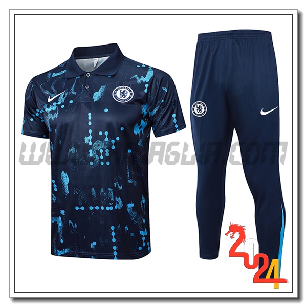 Kit Maglia Polo FC Chelsea Blu Scuro 2024 2025