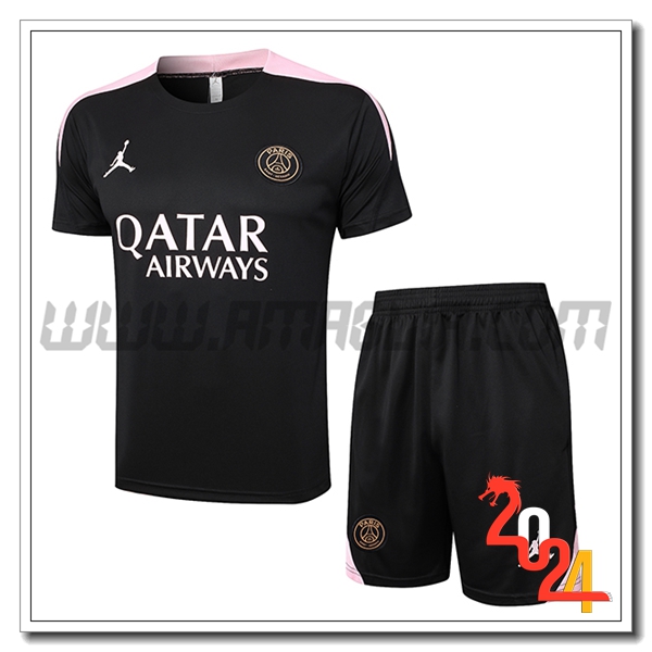 Kit Maglia Allenamento PSG Nero/Rosa 2024 2025