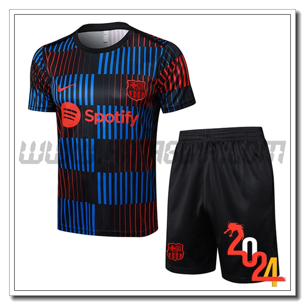 Kit Maglia Allenamento FC Barcellona Nero/Blu/Rosso 2024 2025 -03