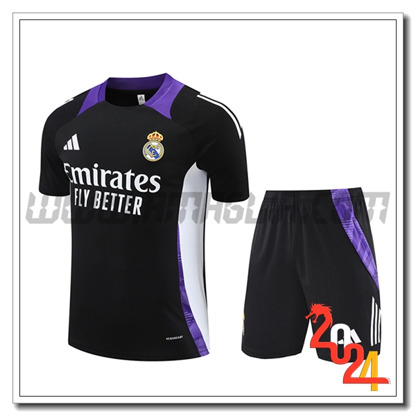 Kit Maglia Allenamento Real Madrid Nero/Bianco/viola 2024 2025