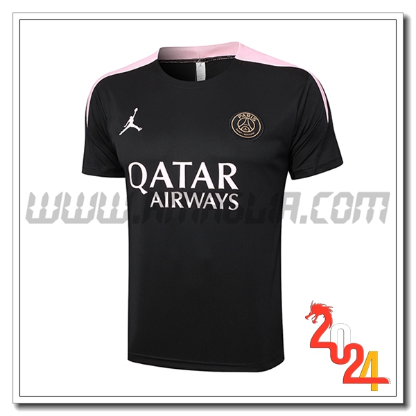 T Shirt Allenamento PSG Nero/Rosa 2024 2025