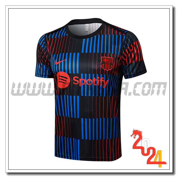 T Shirt Allenamento FC Barcellona Nero/Blu/Rosso 2024 2025 -03