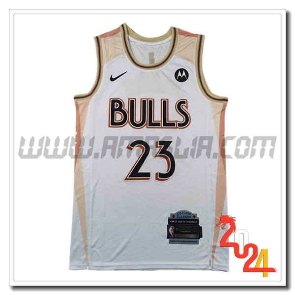 Maglia Chicago Bulls (JORDAN #23) 2024/25 Bianco/Arancia