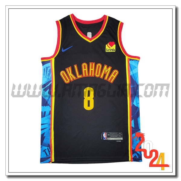 Maglia Oklahoma City Thunder (WILLIAMS #8) 2024/25 Nero/Giallo/Blu