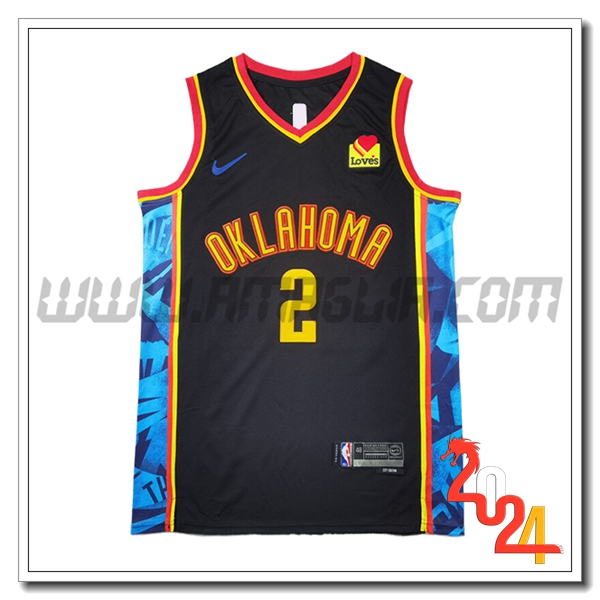Maglia Oklahoma City Thunder (GIL GEOUS-ALEXANDER #2) 2024/25 Nero/Giallo/Blu