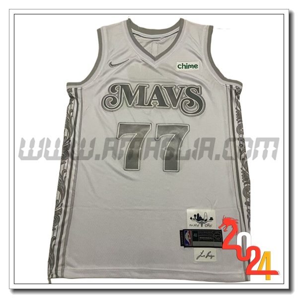 Maglia Dallas Mavericks (DONČIĆ #77) 2024/25 Bianco/Grigio