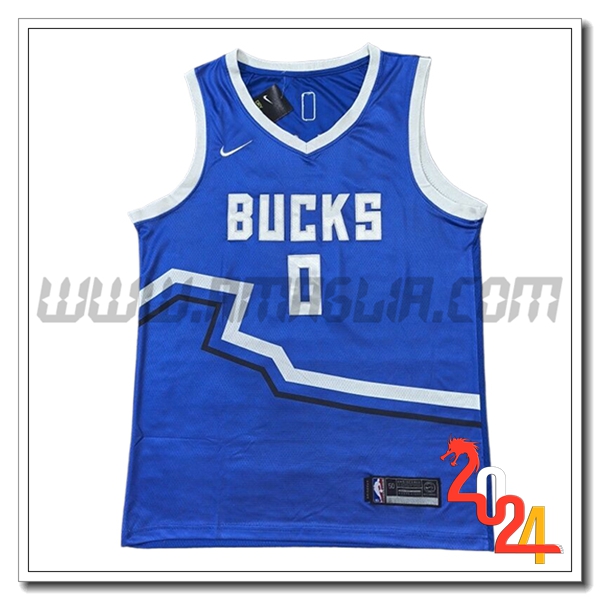 Maglia Milwaukee Bucks (LILLARD #0) 2024/25 Blu/Bianco