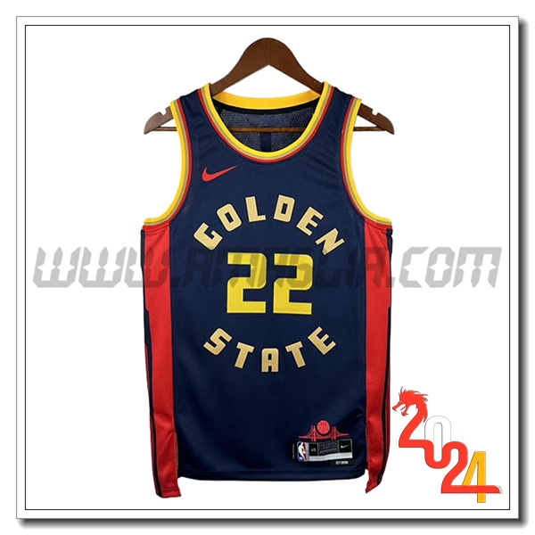Maglia Golden State Warriors (WIGGINS #22) 2024/25 Nero/Rosso/Giallo