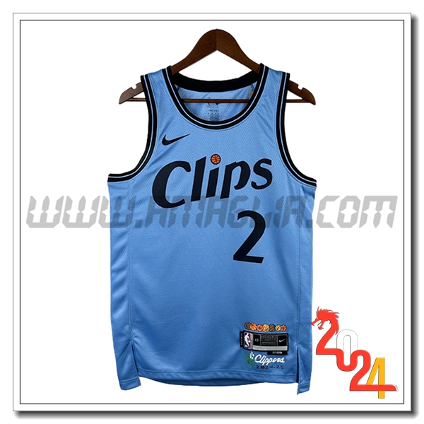 Maglia Los Angeles Clippers (LEONARD #2) 2024/25 Blu/Nero