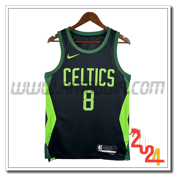 Maglia Boston Celtics (PORZINGIS #8) 2024/25 Nero/Verde -02