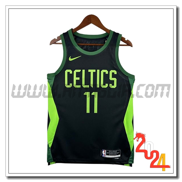 Maglia Boston Celtics (IRVING #11) 2024/25 Nero/Verde -02