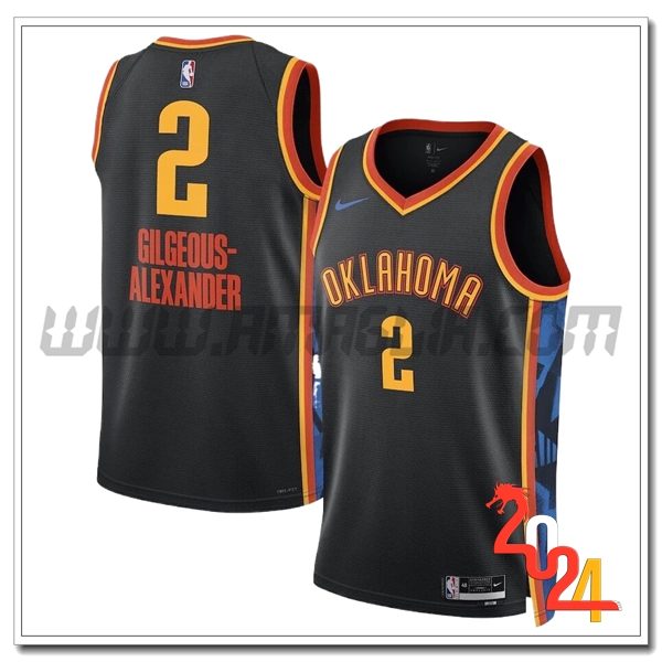 Maglia Oklahoma City Thunder (GILGEOUS-ALEXANDER #2) 2024/25 Nero/Arancia/Blu