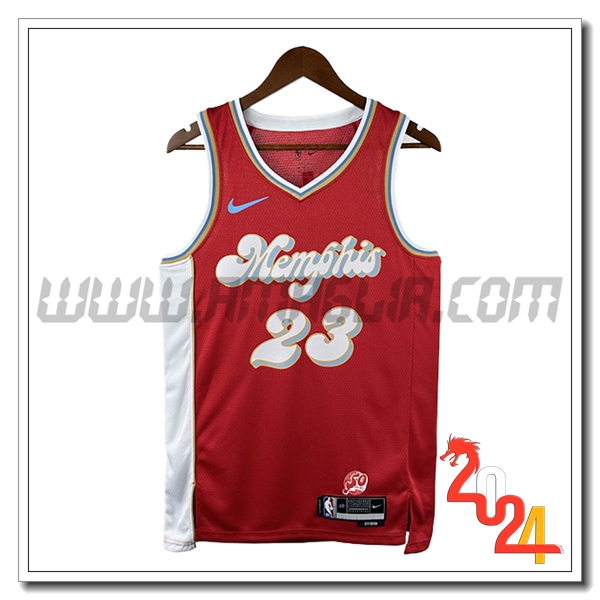 Maglia Memphis Grizzlies (Rosa #23) 2024/25 Rosso/Blu