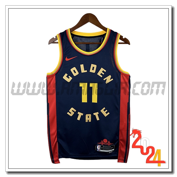 Maglia Golden State Warriors (THOMPSON #11) 2024/25 Nero/Rosso/Giallo