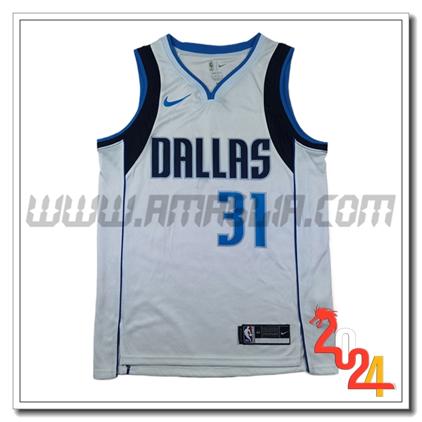 Maglia Dallas Mavericks (THOMPSON #31) 2024/25 Bianco/Blu/Nero