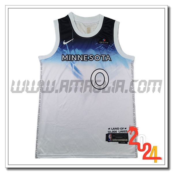 Maglia Minnesota Timberwolves (DIVINCENZO #0) 2024/25 Bianco/Blu