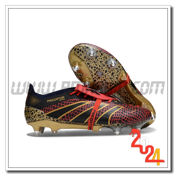 Adidas Scarpe Da Calcio Predator Elite Tongue SG Nero/Giallo/Rosso