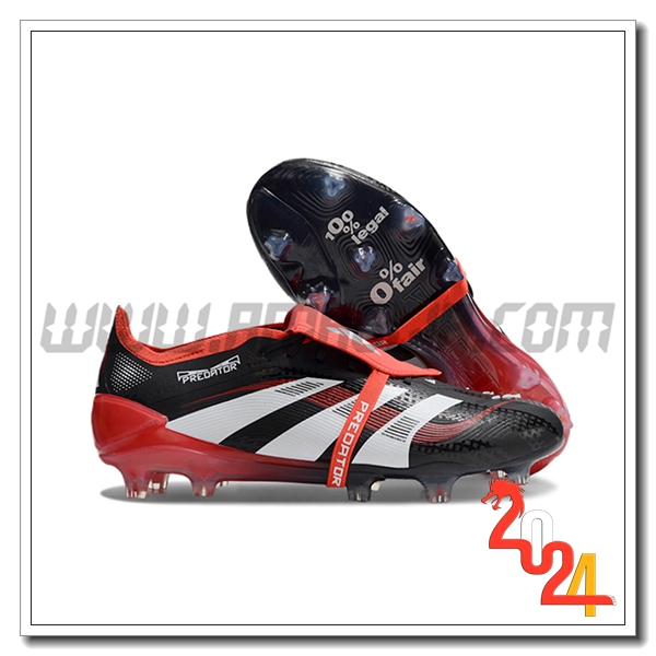 Adidas Scarpe Da Calcio 25 Predator Elite Tongue FG Nero/Rosso/Bianco