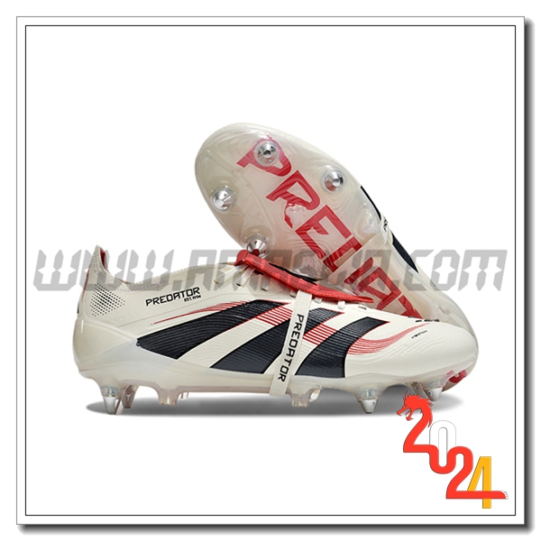 Adidas Scarpe Da Calcio 25 Predator Elite Tongue SG Bianco/Nero/Rosso