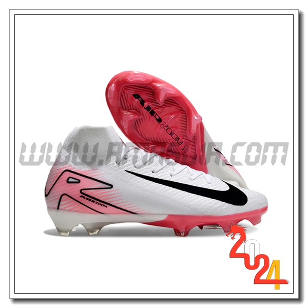 Nike Scarpe Da Calcio Air Zoom Mercurial Superfly IIX Elite FG Bianco/Rosa/Nero