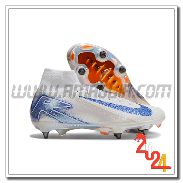 Nike Scarpe Da Calcio Air Zoom Mercurial Superfly IIX Elite SG Bianco/Blu