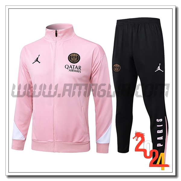 Tuta Giacca Allenamento PSG Rosa/Bianco 2024 2025
