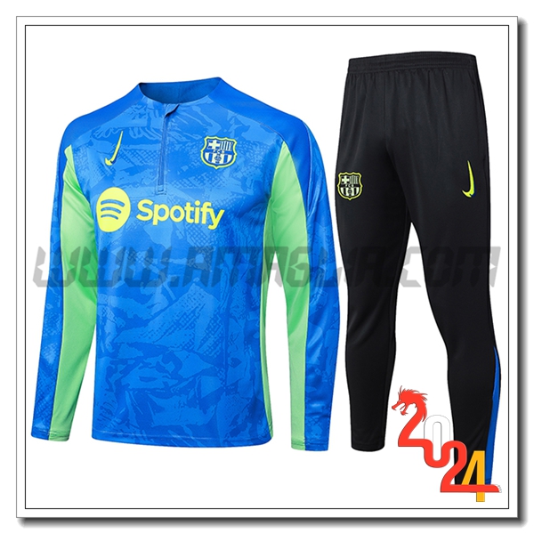 Tuta Allenamento FC Barcellona Blu/Verde 2024 2025