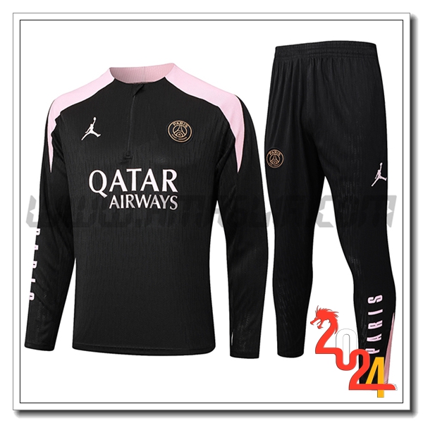Tuta Allenamento PSG Nero/Rosa 2024 2025 -02
