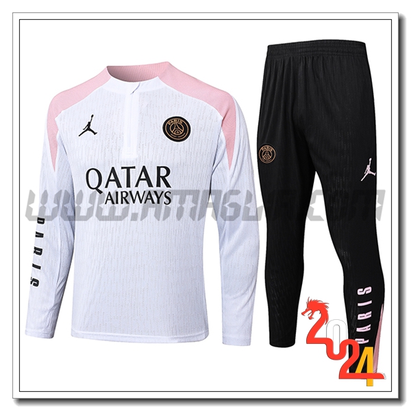 Tuta Allenamento PSG Bianco/Rosa 2024 2025 -02