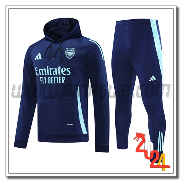 Felpa Con Cappuccio Tuta Arsenal Blu Marina 2024 2025