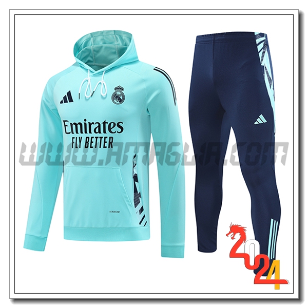 Felpa Con Cappuccio Tuta Real Madrid Azzurro 2024 2025