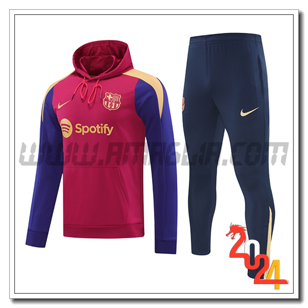 Felpa Con Cappuccio Tuta FC Barcellona Rosso/Blu/Giallo 2024 2025