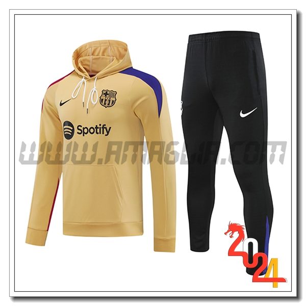 Felpa Con Cappuccio Tuta FC Barcellona Giallo/Blu/Rosso 2024 2025 -02