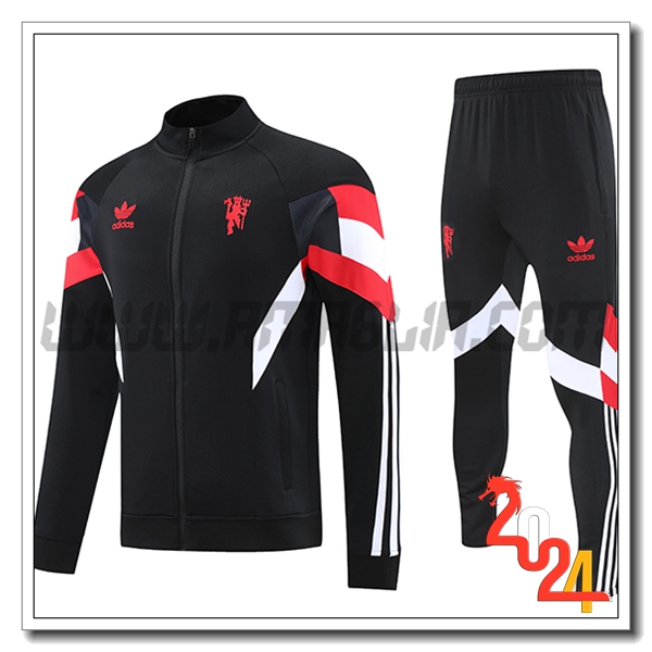 Tuta Allenamento Manchester United Nero/Rosso/Bianco 2024 2025 -02