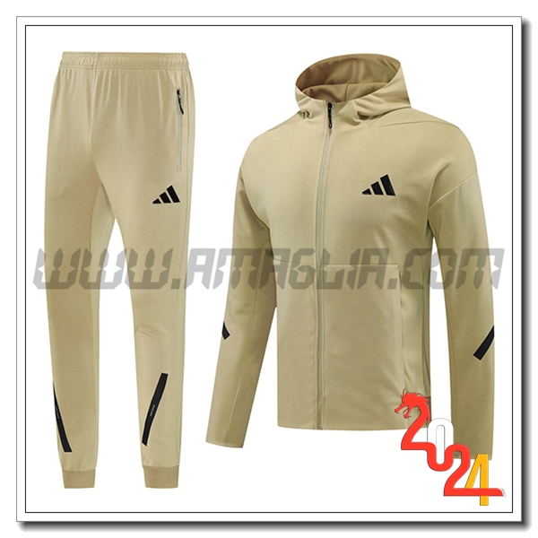 Giacca Con Cappuccio Tuta Giacca A Vento Adidas Giallo/Nero 2024 2025